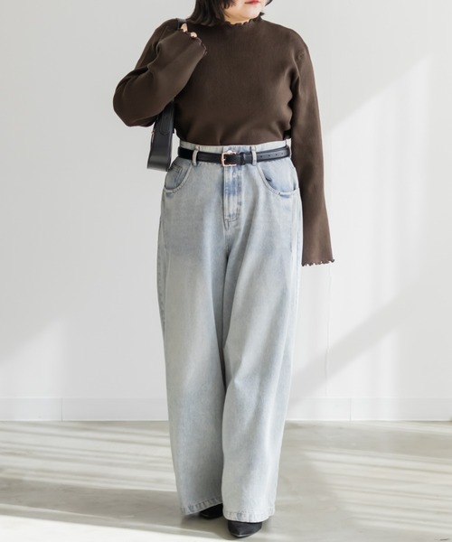 CLETTE(クレット)の「CLETTEオリジナルプチハイネックメローリブニット(ニット/セーター・レディース・ブラウン/ブラック/アイボリー・4L/3L/LL)」の12枚目の写真