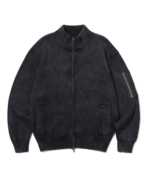 URBANSTOFF(アーバンストッフ)の「ウォッシュドハイネックニットジップアップ(ブラック)(ニット/セーター・レディース・その他・MEDIUM/LARGE)」の1枚目の写真