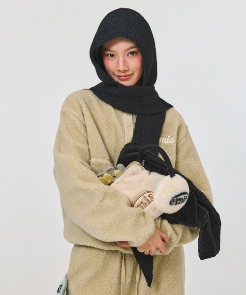 EMIS（イミス）の「FUR FRAME PURSE BAG（トートバッグ・レディース・ブラック/ベージュ・FREE）」の5枚目の写真