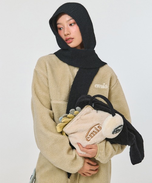 EMIS（イミス）の「FUR FRAME PURSE BAG（トートバッグ・レディース・ブラック/ベージュ・FREE）」の6枚目の写真