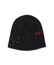 BLACK BLOND（ブラック ブロンド）の「ビビディエンブロスロゴピアスビーニー（チャコール）（ニットキャップ/ビーニー）」