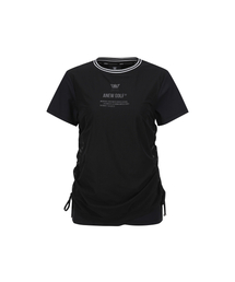 WOMEN SM LAYERED ROUND SHORT T-SHIRT_BK