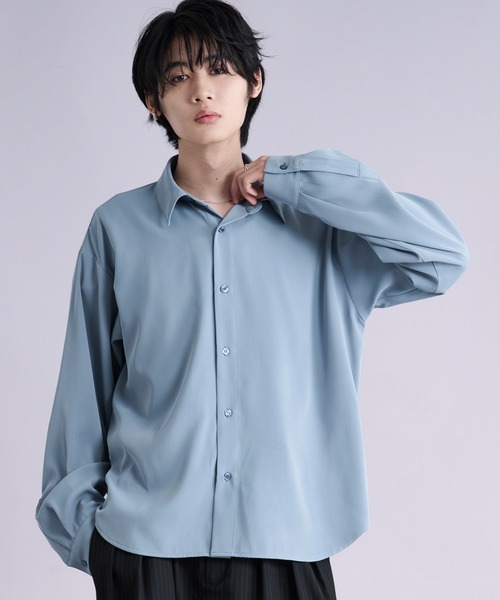 Ellno Loset(エルノロゼット)の「【選べる着丈】ノーブルトロミレギュラーシャツ/UVカット&イージーケア(シャツ/ブラウス・メンズ・ダークブラウン/ブラック/オフホワイト/ホワイト系/ライトブルー/ブルー/ブラック系/ブルー系・LARGE/MEDIUM/SMALL)」の6枚目の写真