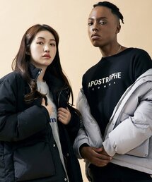 APOSTROPHE COMMA（アポストロフィコンマ）の「UNISEX BACK POINT DUCK DOWN  PADDING (Black)（ダウンジャケット/コート）」