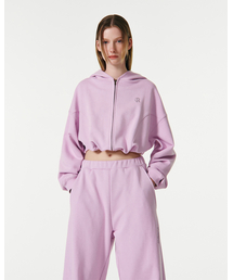 CURRENT（カレント）の「CR LOGO CROP HOOD ZIP UP [PINK]（パーカー）」