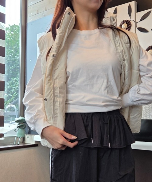 tolene(トレネ)の「中綿キルトノースリーブフルジップ スタンドカラー ジャケット ベスト(その他アウター・レディース・ブラック/オフホワイト・FREE)」の13枚目の写真