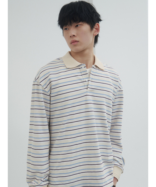 Fresh Border Pique Polo Sky Blue