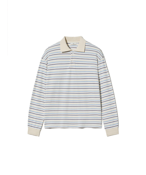 KIJUN MEN（キジュンメンズ）の「Fresh Border Pique Polo Sky Blue（ポロシャツ・メンズ・その他・MEDIUM/LARGE/X-LARGE）」の5枚目の写真