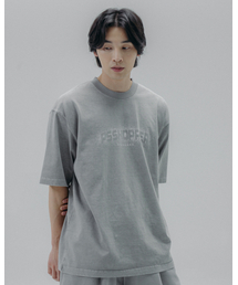 スノープリンティング高密度半袖Tシャツ[ライトグレー]