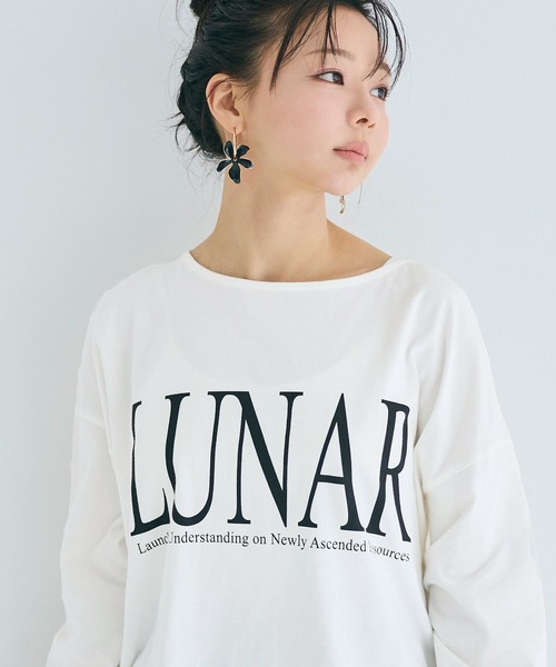 coca（coca）（コカ）の「ボートネックロゴロングTシャツ（Tシャツ/カットソー・レディース・グレー/ホワイト・XL/S/M/L）」の5枚目の写真