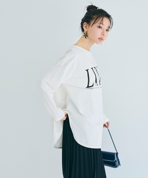coca（coca）（コカ）の「ボートネックロゴロングTシャツ（Tシャツ/カットソー・レディース・グレー/ホワイト・XL/S/M/L）」の7枚目の写真