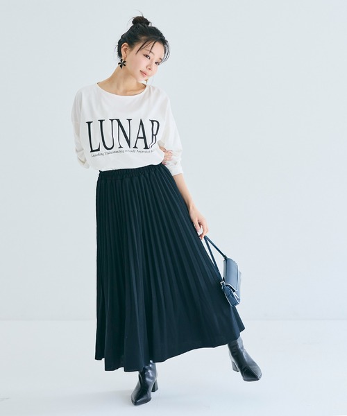 coca（coca）（コカ）の「ボートネックロゴロングTシャツ（Tシャツ/カットソー・レディース・グレー/ホワイト・XL/S/M/L）」の8枚目の写真
