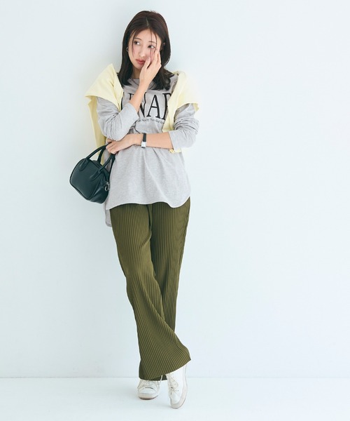 coca（coca）（コカ）の「ボートネックロゴロングTシャツ（Tシャツ/カットソー・レディース・グレー/ホワイト・XL/S/M/L）」の12枚目の写真