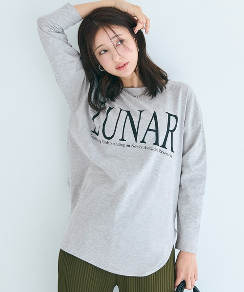 coca（coca）（コカ）の「ボートネックロゴロングTシャツ（Tシャツ/カットソー・レディース・グレー/ホワイト・XL/S/M/L）」の13枚目の写真