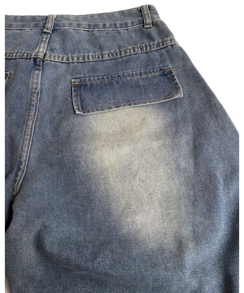 inst.ALL(インストール)の「バタフライ刺しゅうロゴデニムワイドパンツ(デニムパンツ・レディース・ブルー・S/M/L/LL)」の17枚目の写真