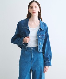 three dots（スリードッツ）の「デニム ショートジャンパー（デニムジャケット）」