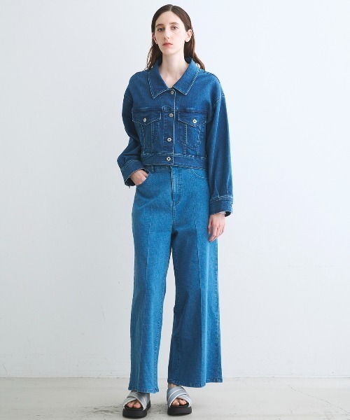three dots(スリードッツ)の「デニム ショートジャンパー(デニムジャケット・レディース・ブルー系その他/ブルー・SMALL)」の7枚目の写真