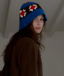 STUDIO&PARC（スタジオアンドパルク）の「かぎ針編みのバケットハット_ブルー（ニットキャップ/ビーニー）」