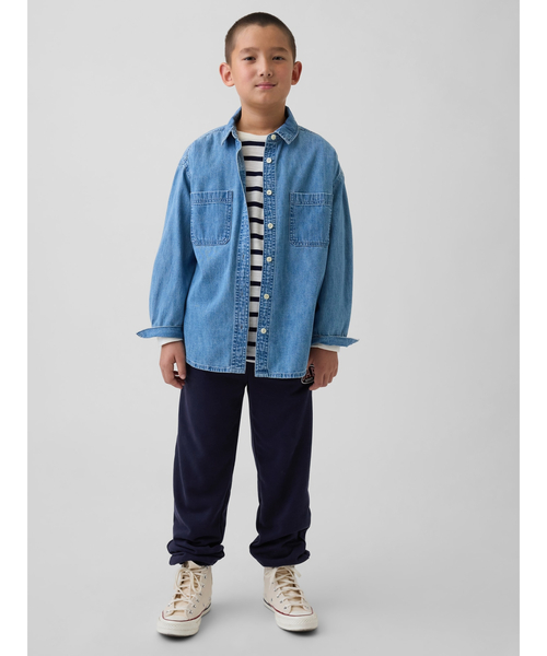 GAP（ギャップ）の「ヴィンテージソフト フレンチテリー GAP SPORTロゴ ジョガーパンツ (キッズ)（スウェットパンツ・キッズ・ブラック/ネイビー・120cm/130cm/140cm/160cm/150cm）」の3枚目の写真