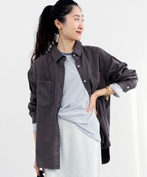 le.coeur blanc | エンブロイダリーカラーオーバーシャツ(シャツ/ブラウス)