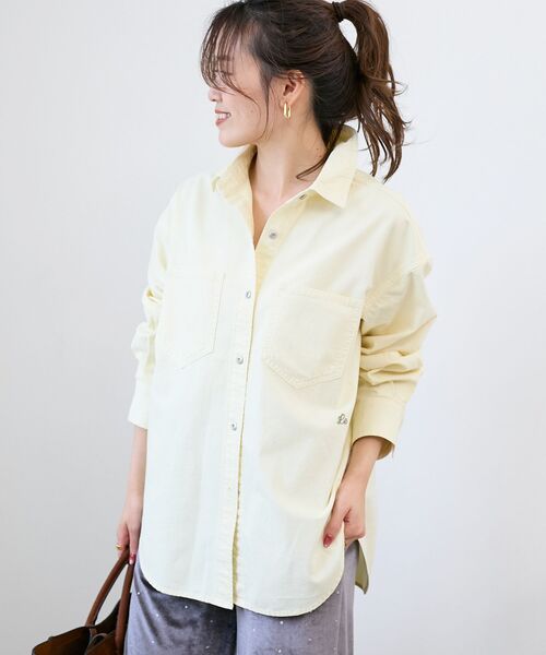 le.coeur blanc（ルクールブラン）の「エンブロイダリーカラーオーバーシャツ（シャツ/ブラウス・レディース・ダークグレー/イエロー/ライトブルー/ライトピンク・38）」の16枚目の写真