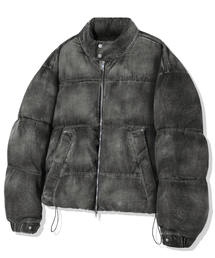 TRILLION（トリリオン）の「デニムウォッシングバイカーパディング_ブラック（ダウンジャケット/コート）」