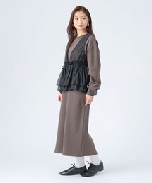 オーガンジー ベスト × カット ワンピース (セットアイテム)