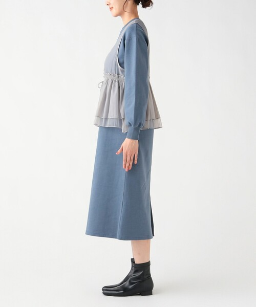 BEAMS HEART(ビームスハート)の「オーガンジー ベスト × カット ワンピース (セットアイテム)(ワンピース・レディース・オリーブ/グレー系その他/チャコールグレー・FREE)」の10枚目の写真