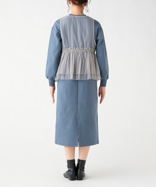 BEAMS HEART(ビームスハート)の「オーガンジー ベスト × カット ワンピース (セットアイテム)(ワンピース・レディース・オリーブ/グレー系その他/チャコールグレー・FREE)」の11枚目の写真