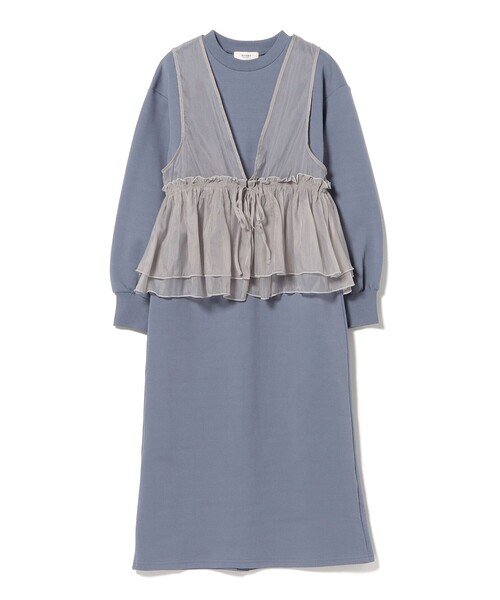 BEAMS HEART(ビームスハート)の「オーガンジー ベスト × カット ワンピース (セットアイテム)(ワンピース・レディース・オリーブ/グレー系その他/チャコールグレー・FREE)」の15枚目の写真