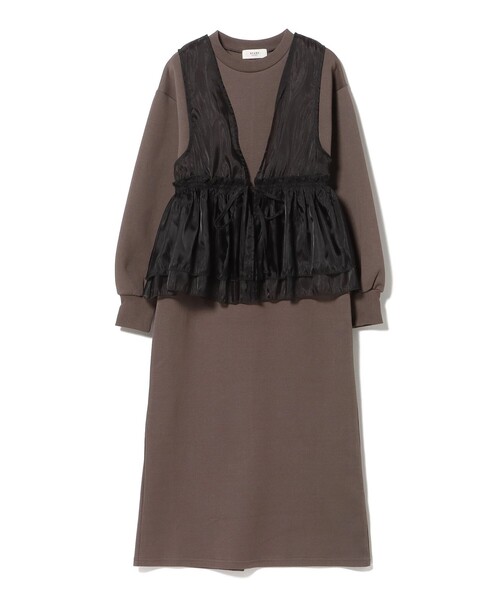 BEAMS HEART(ビームスハート)の「オーガンジー ベスト × カット ワンピース (セットアイテム)(ワンピース・レディース・オリーブ/グレー系その他/チャコールグレー・FREE)」の18枚目の写真