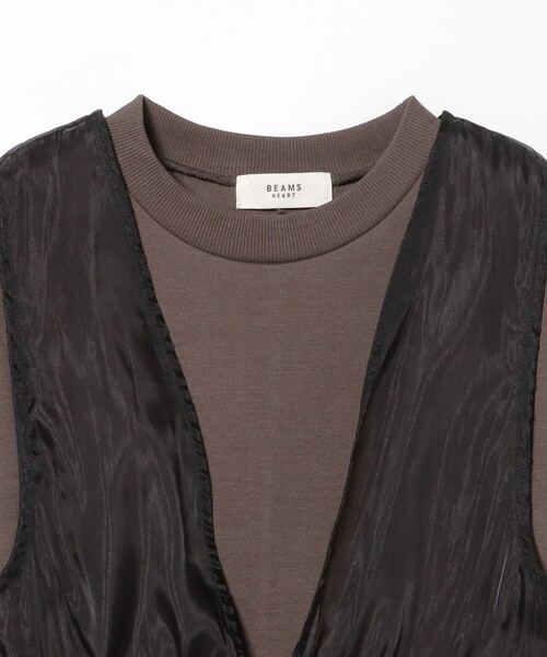 BEAMS HEART(ビームスハート)の「オーガンジー ベスト × カット ワンピース (セットアイテム)(ワンピース・レディース・オリーブ/グレー系その他/チャコールグレー・FREE)」の19枚目の写真