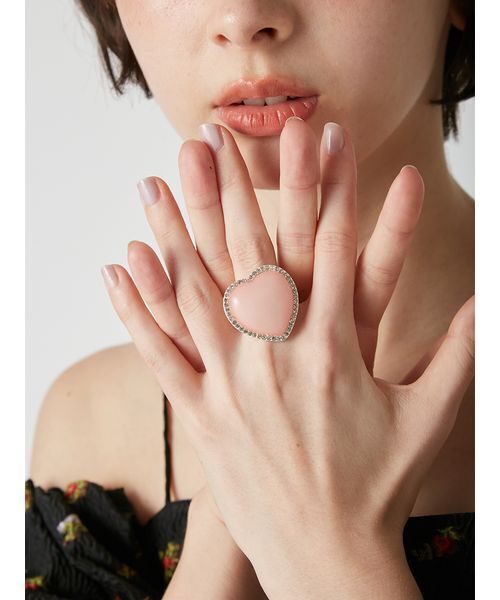 LILY BROWN（リリーブラウン）の「天然石ハートリング（リング・レディース・ネイビー/ラベンダー/ピンク・F）」の7枚目の写真