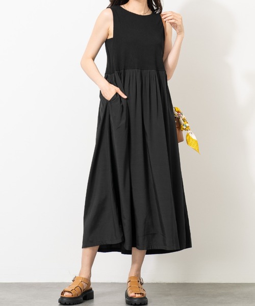 セール】前後2WAYデザイン ソフトサテン ドッキングワンピース