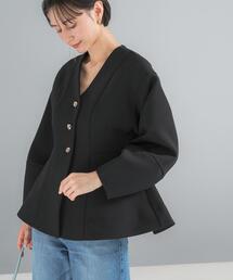 URBAN RESEARCH ROSSO WOMEN | 『WEB限定』デザインボタンペプラムツイルジャケット(ノーカラージャケット)