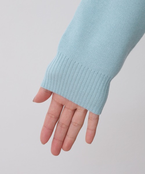 EGLANTINE(エグランティーヌ)の「EGLANTINE ラウンドネック刺繍ロゴニット(ニット/セーター・レディース・ネイビー/シルバーグレー/ベビーピンク/クリーム・38)」の10枚目の写真