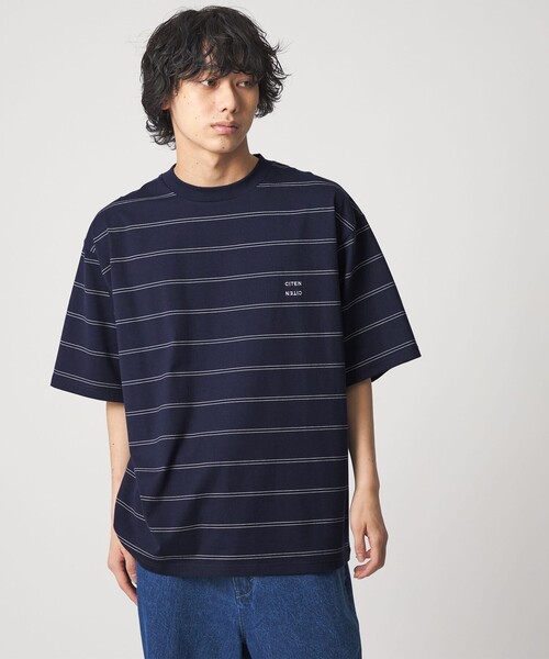 CITEN(シテン)の「<CITEN>ピンボーダーT(Tシャツ/カットソー・メンズ・ネイビー/ホワイト/ライトグレー/ブラック・L/M/S)」の4枚目の写真