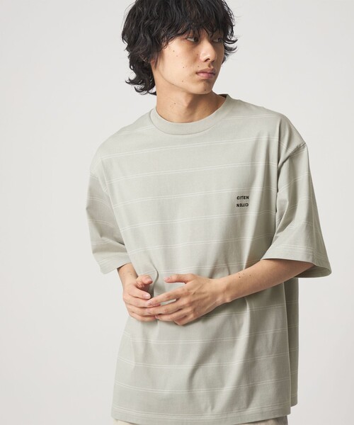 CITEN(シテン)の「<CITEN>ピンボーダーT(Tシャツ/カットソー・メンズ・ネイビー/ホワイト/ライトグレー/ブラック・L/M/S)」の1枚目の写真