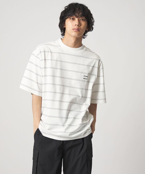 CITEN(シテン)の「<CITEN>ピンボーダーT(Tシャツ/カットソー・メンズ・ネイビー/ホワイト/ライトグレー/ブラック・L/M/S)」の8枚目の写真