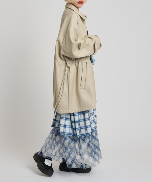 w closet（ダブルクローゼット）の「ミックスティアードキャミワンピース（ワンピース・レディース・ブラック/オフホワイト/ブルー/アイボリー/オレンジ・FREE）」の15枚目の写真