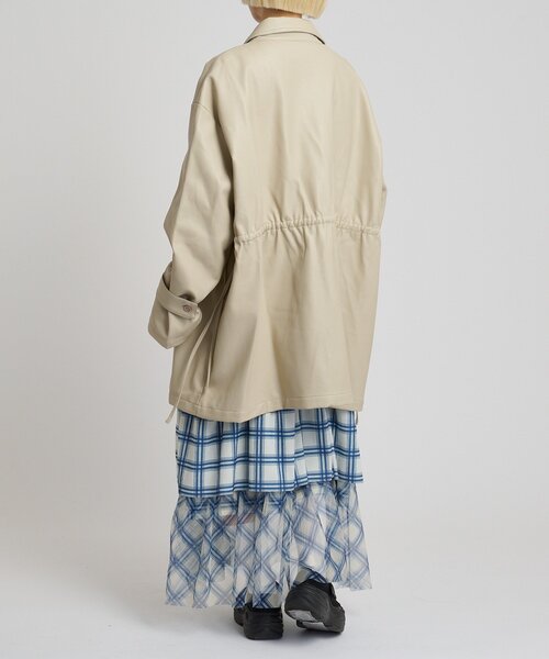 w closet（ダブルクローゼット）の「ミックスティアードキャミワンピース（ワンピース・レディース・ブラック/オフホワイト/ブルー/アイボリー/オレンジ・FREE）」の16枚目の写真