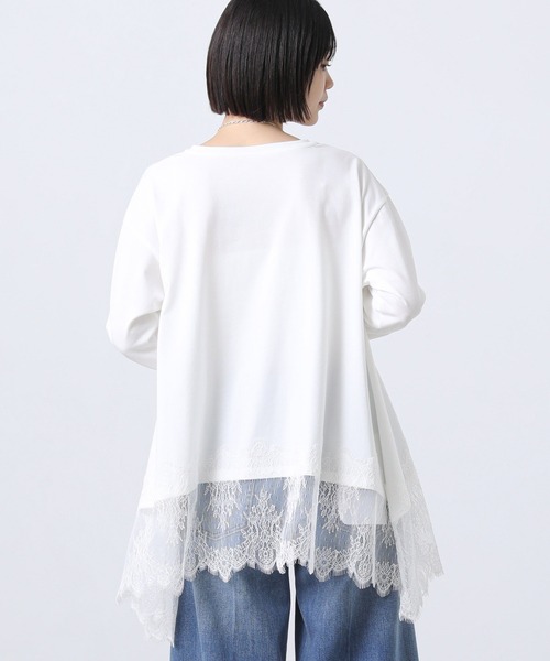 Gready Brilliant(グレディブリリアン)の「レースヘムワイドロンT(Tシャツ/カットソー・レディース・オフホワイト/ブラック・38)」の9枚目の写真