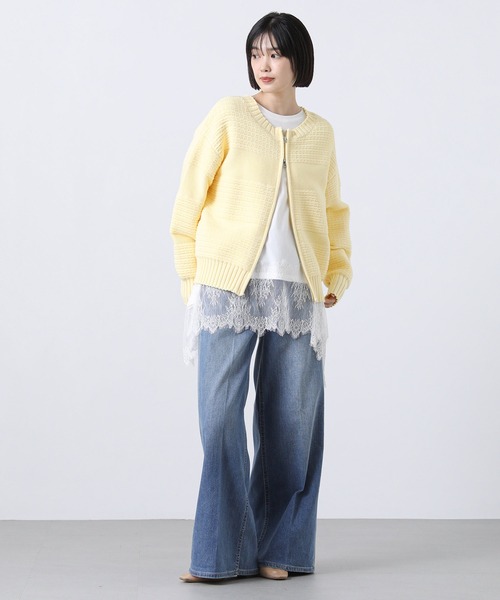 Gready Brilliant(グレディブリリアン)の「レースヘムワイドロンT(Tシャツ/カットソー・レディース・オフホワイト/ブラック・38)」の11枚目の写真