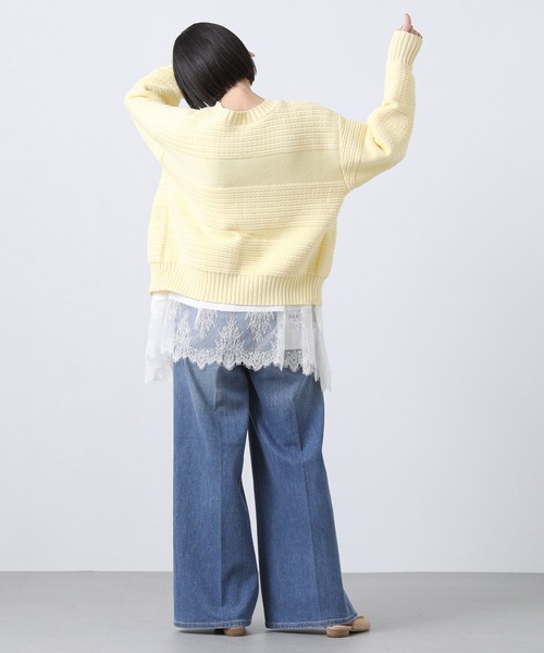 Gready Brilliant(グレディブリリアン)の「レースヘムワイドロンT(Tシャツ/カットソー・レディース・オフホワイト/ブラック・38)」の13枚目の写真