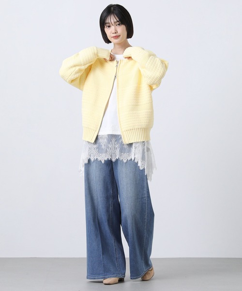 Gready Brilliant(グレディブリリアン)の「レースヘムワイドロンT(Tシャツ/カットソー・レディース・オフホワイト/ブラック・38)」の14枚目の写真