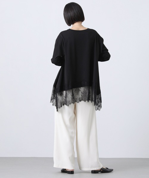 Gready Brilliant(グレディブリリアン)の「レースヘムワイドロンT(Tシャツ/カットソー・レディース・オフホワイト/ブラック・38)」の17枚目の写真