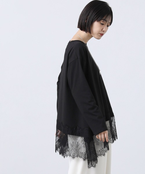 Gready Brilliant(グレディブリリアン)の「レースヘムワイドロンT(Tシャツ/カットソー・レディース・オフホワイト/ブラック・38)」の20枚目の写真