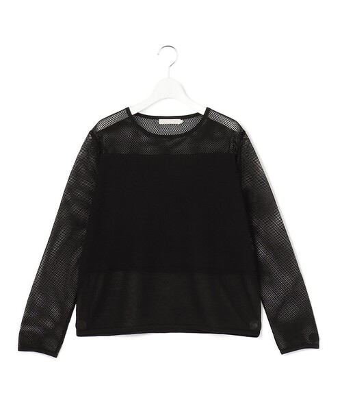 ICB(アイシービー)の「パネルパターンメッシュ ニットプルオーバー(ニット/セーター・レディース・ライトイエロー系/ブラック系・SMALL)」の10枚目の写真