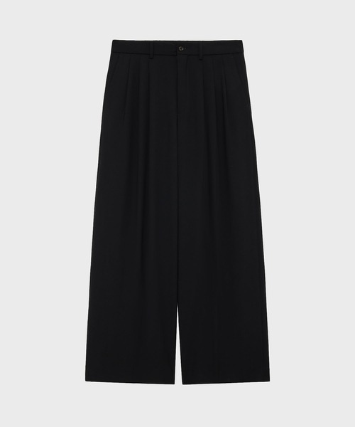 markaware（マーカウェア）の「【MARKAWARE】TRIPLE PLEATED WIDE TROUSERS(3/72アルゼンチンウールトロピカルサバイバルクロス / トリプルプリーテッドワイドトラウザーズ)（スラックス・メンズ・ブラック/ベージュ・3/2/1）」の8枚目の写真
