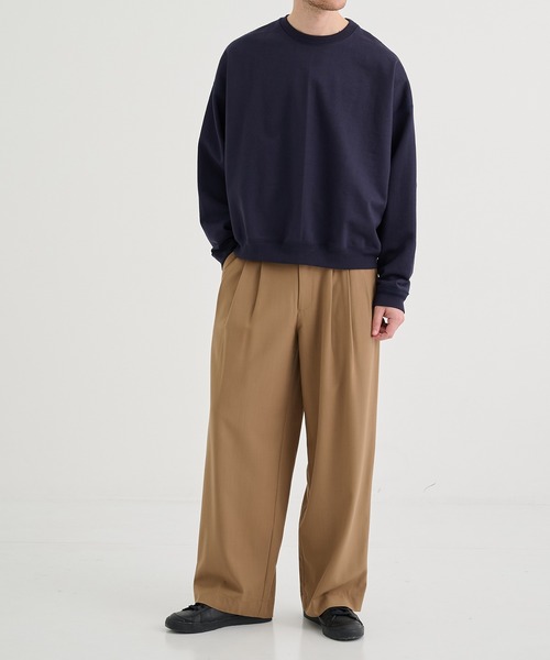 markaware（マーカウェア）の「【MARKAWARE】TRIPLE PLEATED WIDE TROUSERS(3/72アルゼンチンウールトロピカルサバイバルクロス / トリプルプリーテッドワイドトラウザーズ)（スラックス・メンズ・ブラック/ベージュ・3/2/1）」の11枚目の写真
